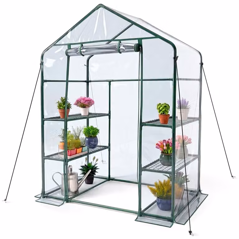 Serra con ripiani Porta avvolgibile Mobiclinic Chiusura sicura PVC impermeabile 143x73x195 cm Home Grow