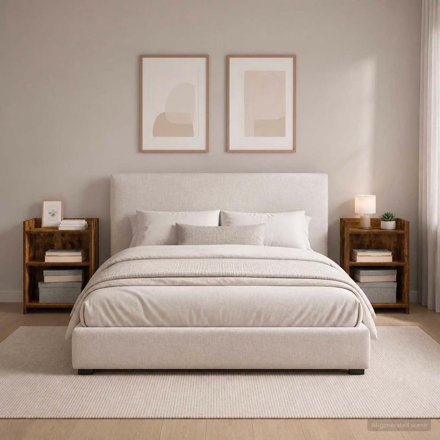 Set di 2 comodini moderni vidaXL in legno ingegnerizzato color rovere fumo, L 40 cm x P 30 cm x H 60 cm
