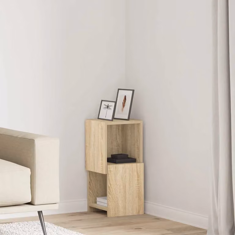 Mobile angolare vidaXL in legno ingegnerizzato Rovere Sonoma, L 25,5 cm x P 25 cm x H 55 cm