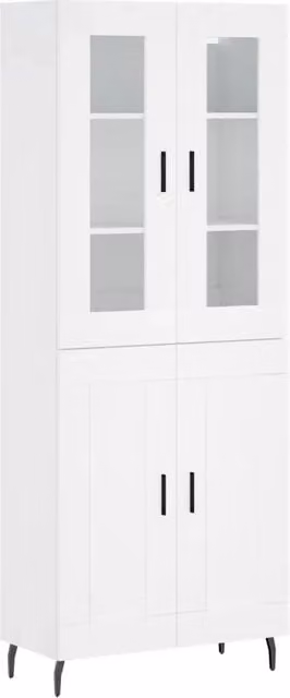 Credenza | Madia | Buffet da pranzo | Armadio da pranzo Bianca 69,5x34x180 cm in Legno Multistrato