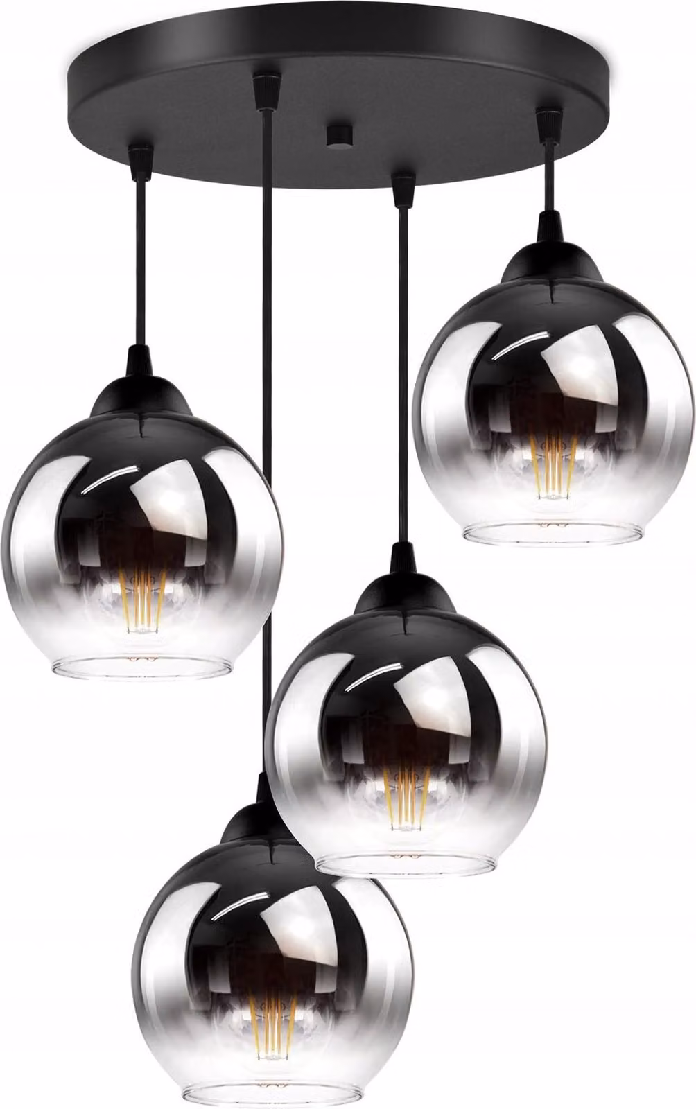FKL DESIGN Home Deco Lampada da soffitto Lampada a sospensione a sfera Rame nero trasparente