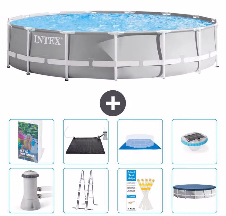 Struttura per piscina a forma di prisma - 457x107 cm - composta da 7 elementi - modello S598