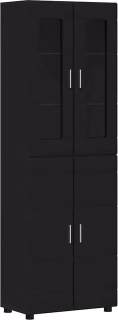 Credenza | Madia | Buffet da pranzo | Armadio da pranzo FLORIN Nero 60 x 35 x 182 cm Legno multistrato