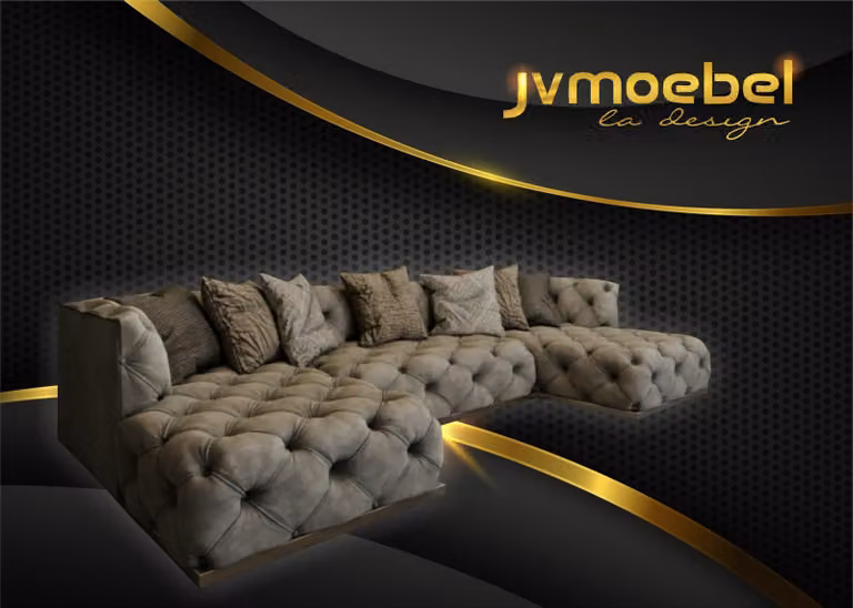 Ecksofa Sofa Couch Polster Garnirtur U-Form Couchen Chesterfield Möbel Sofas