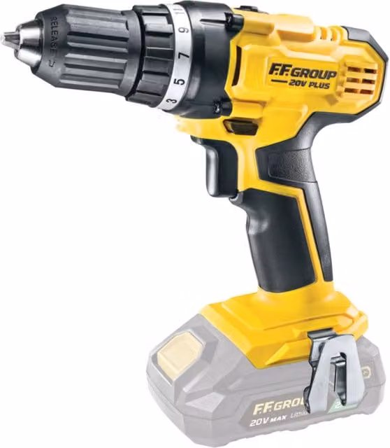 Ff group CDD/35 20V Plus Trapano Avvitatore Giallo con 2 Batterie per Uso Semi-Professionale