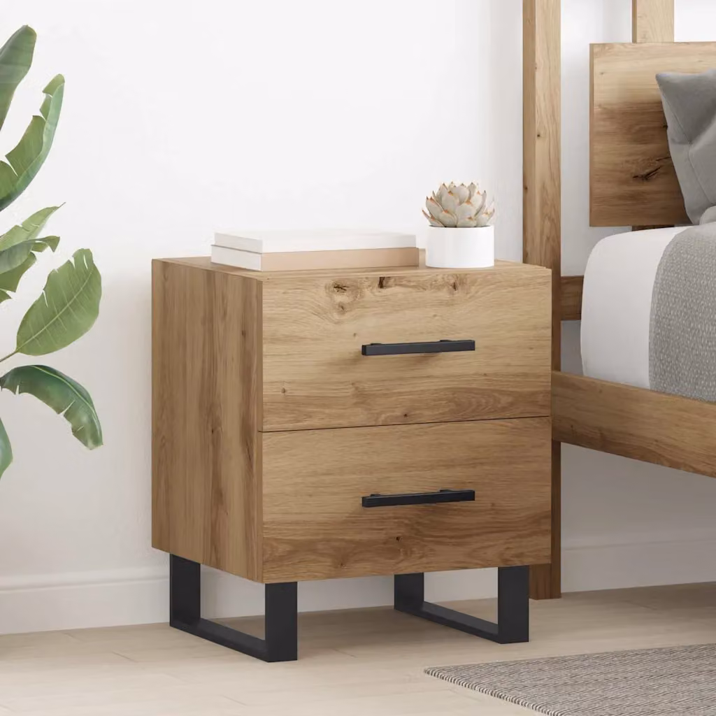 Armadio da notte vidaXL in stile rustico color marrone L 40 cm, P 35 cm, H 47,5 cm