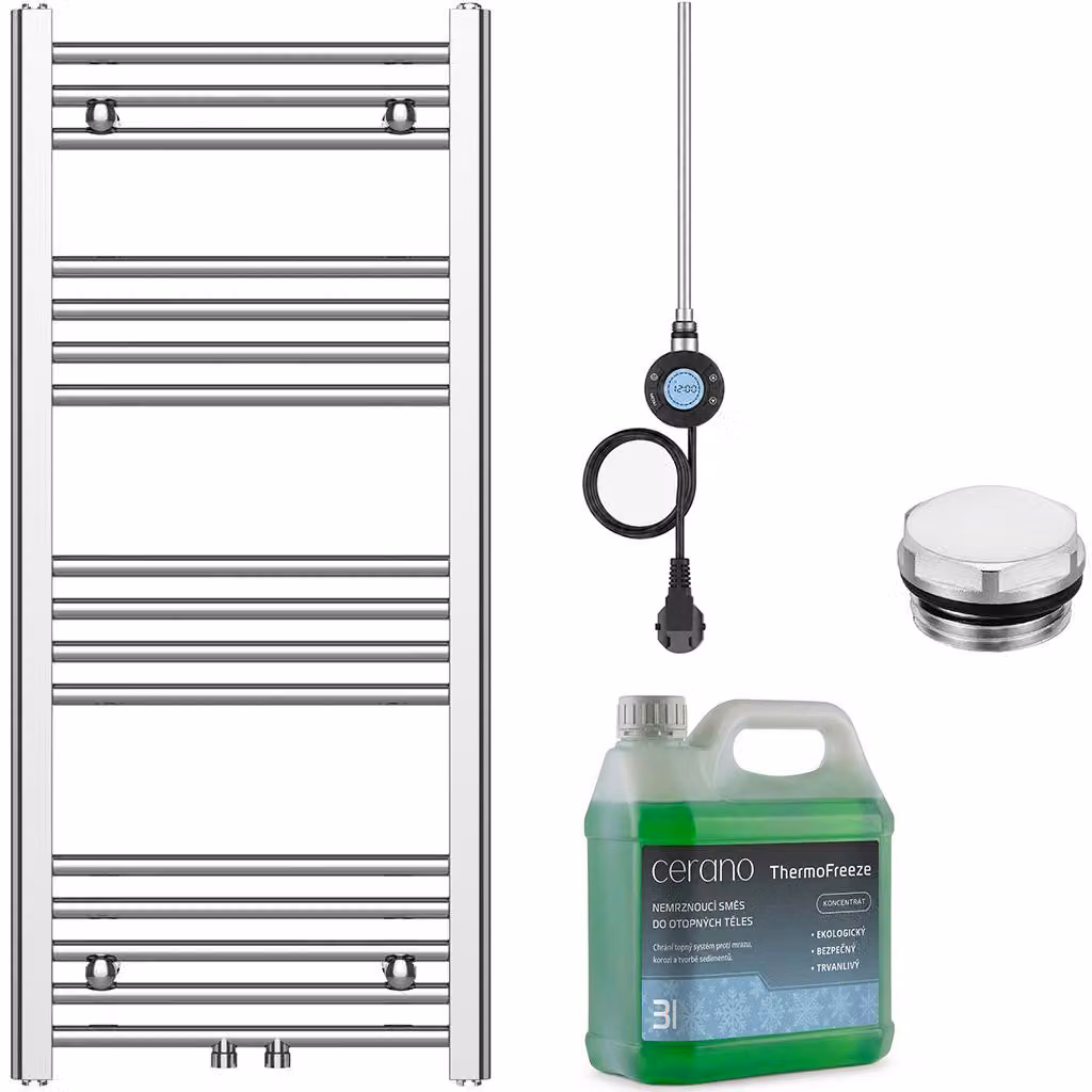 Set di radiatori elettrici da bagno Benito - Wi-Fi - 300W - cromo - 1000x450 mm