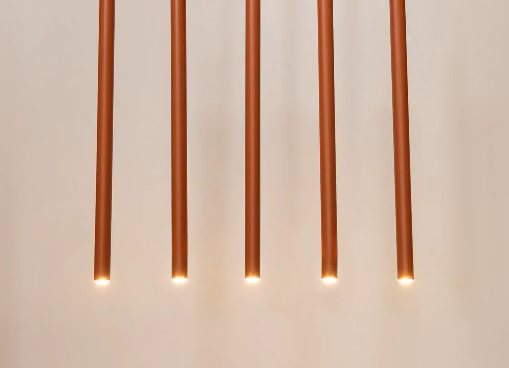 Lampada a sospensione moderna Sigma Lighting Sopel con 5 luci G9 in metallo color marrone, diametro 60 cm – 2