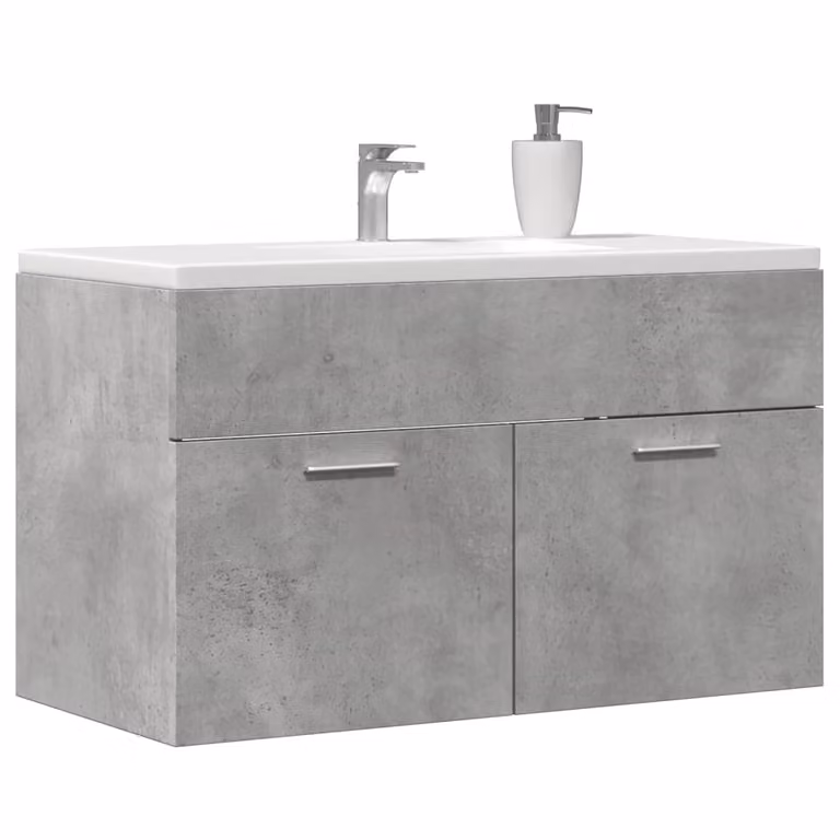 Mobile Lavabo da Bagno vidaXL Grigio Cemento, L 90 x P 38,5 x H 46 cm