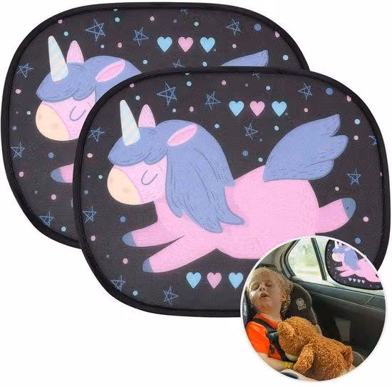 Set di 2 adesivi per zone pedonali, protezione UV, autoadesivi, dimensioni 44x36 cm, adatti per veicoli per bambini