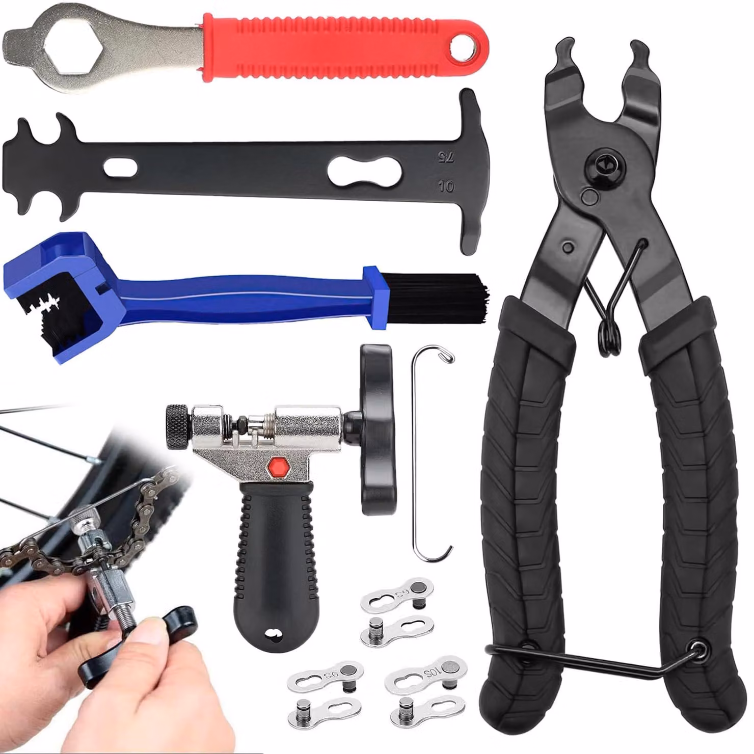 Set di 11 utensili per la riparazione di biciclette