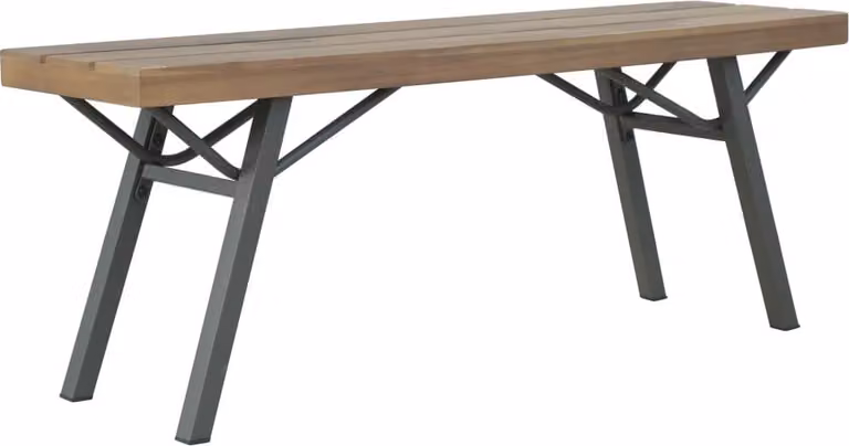 The Living Store Panca da giardino 120 cm in legno massiccio di acacia