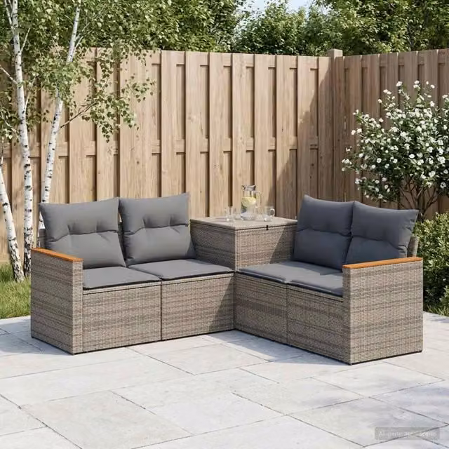 Set di divani 5 pz Grigio e Grigio Scuro 179 x 179 x 85 cm 3447936