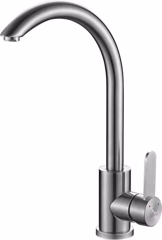 Miscelatore verticale di design per lavello con bocca F in acciaio