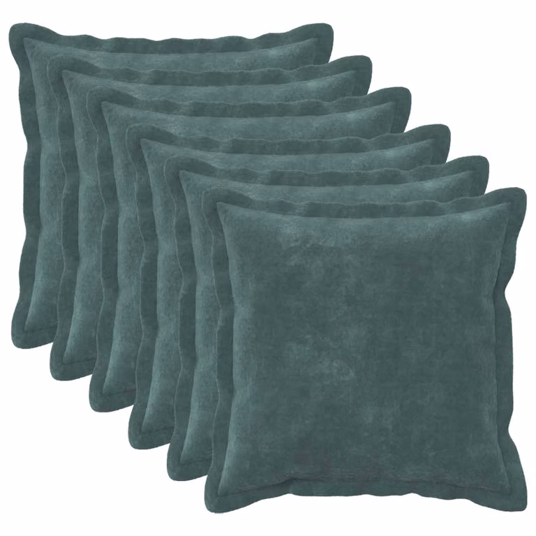 Set di 6 federe vidaXL HOUTEN in microfibra blu petrolio, 45 x 45 cm