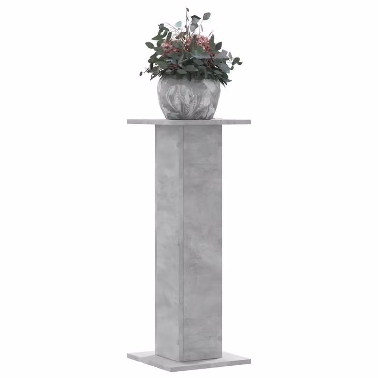 Set di 2 supporti per piante vidaXL in truciolato, colore grigio cemento, L/P/H: 30 x 30 x 80 cm