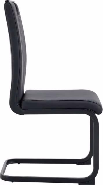 Set di 2 sedie curve nere in materiale PU dal design moderno e minimalista