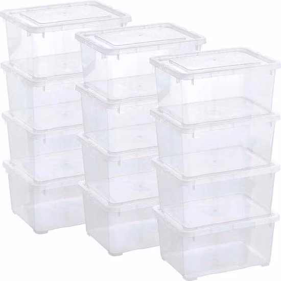 Scatola di archiviazione pieghevole in plastica trasparente con ventilazione per casa e ufficio