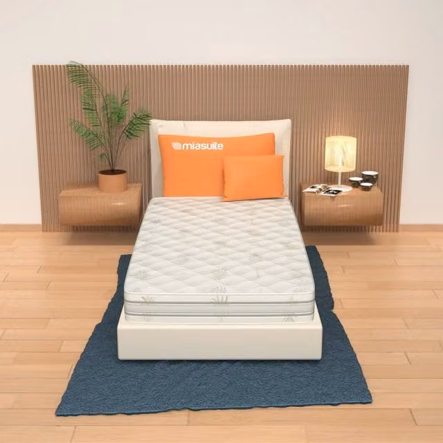 Materasso Singolo MIASUITE con Gel e Rivestimento Sfoderabile in Tessuto Bianco, L/P/H: 90 x 200 x 24 cm – 1