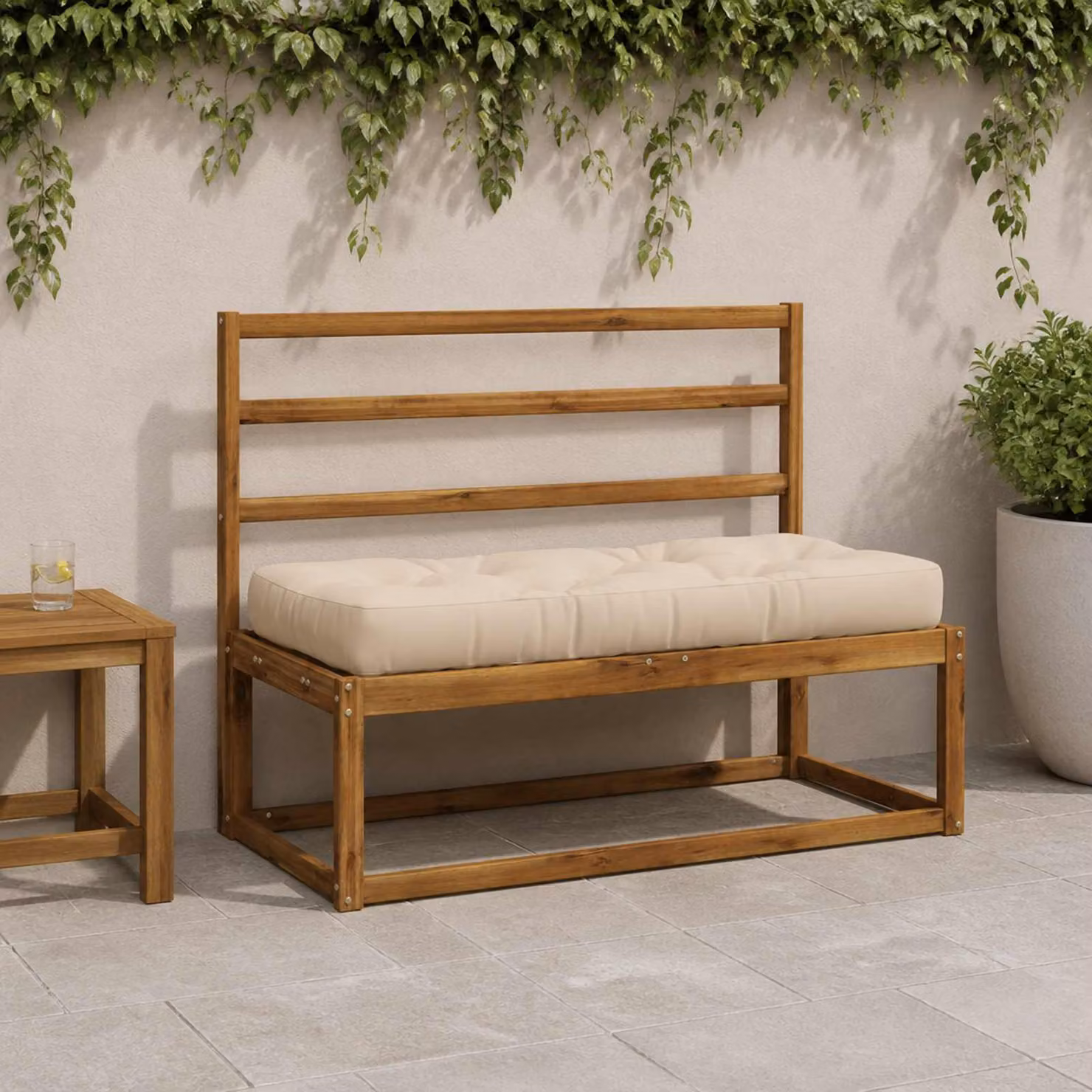 Cuscino per Pallet vidaXL VIANEN in Poliestere Beige con Rivestimento Lavabile e Resistente ai Raggi UV