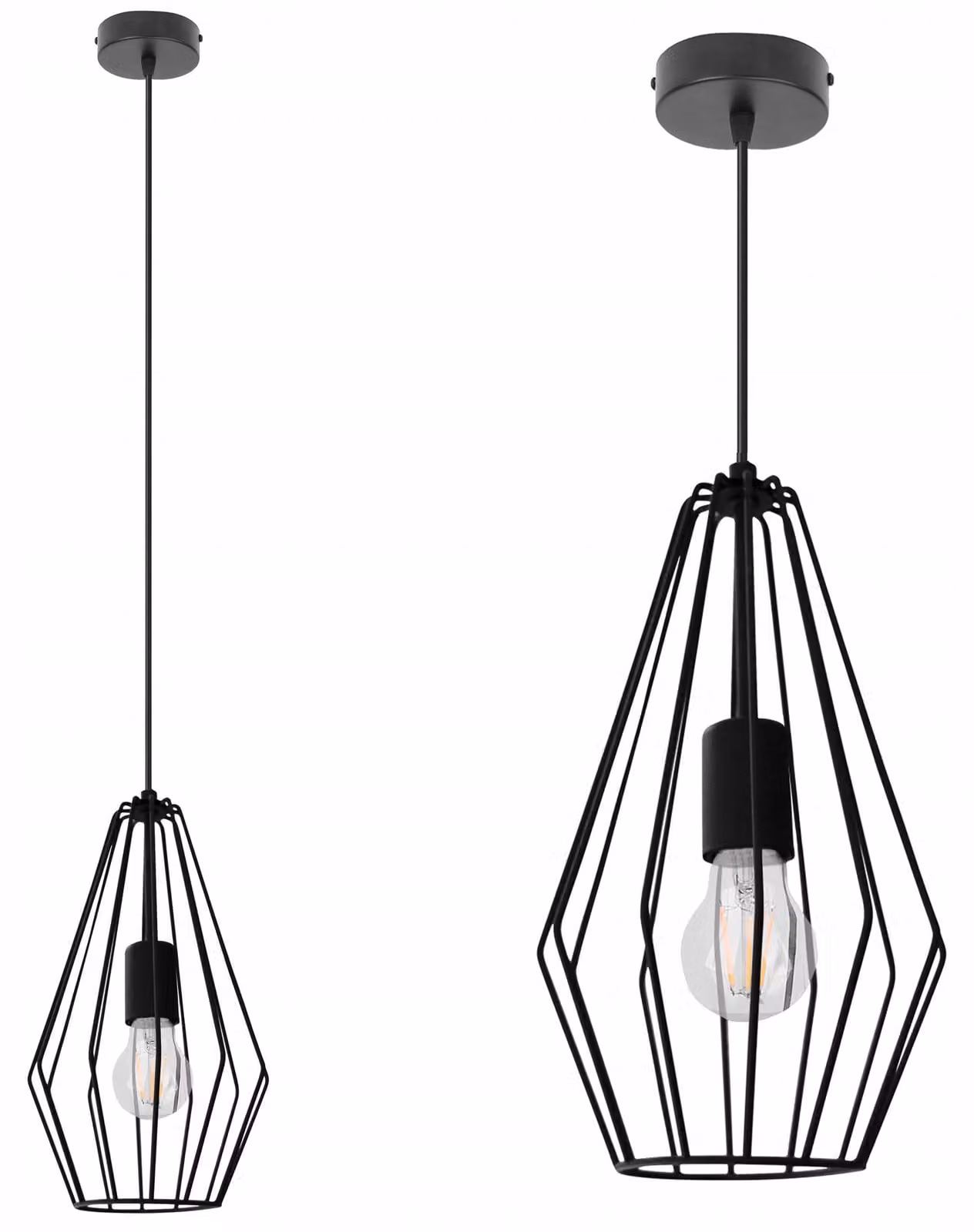 Lampada a sospensione Loft in metallo e filo metallico E27 – Lampada a sospensione Lampada da soffitto Design industriale