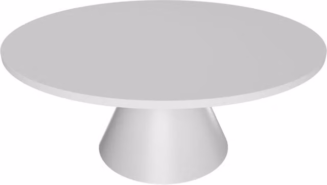 Artù White - Tavolo da pranzo rotondo ⌀ 120 cm in legno laminato con base a cono in metallo-Bianco