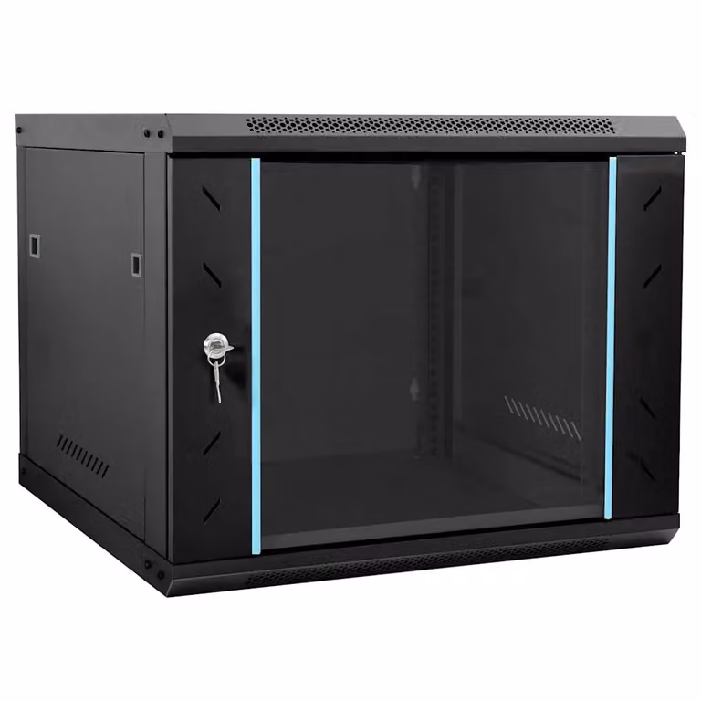 Armadietto da parete in stile industriale vidaXL con ante in vetro e struttura in metallo nero, L 60 cm x P 60 cm x H 60 cm