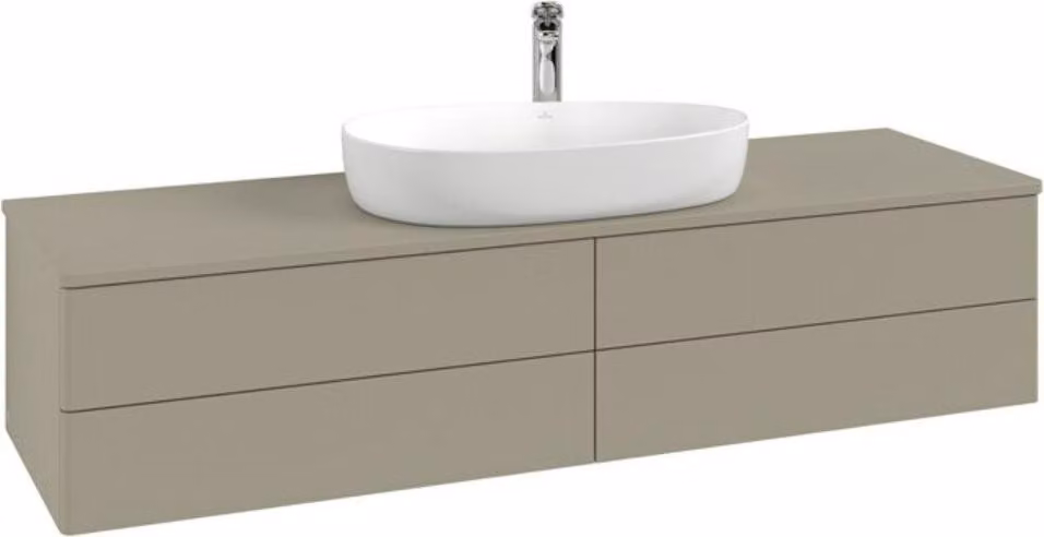 V&B Mobiletto con struttura frontale Antao 160x50cm, HL, WBP Lac, lea gre. m Lac