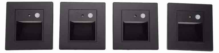 Set di 4 sensori di movimento per luci da scala, da installare, luce bianco caldo