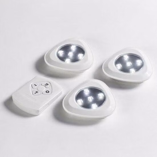 Faretti LED, wireless, confezione da 3 con telecomando