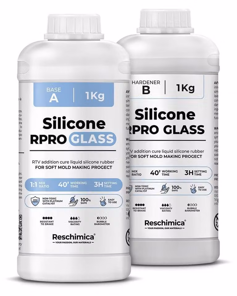 Gomma siliconica traslucida R PRO per la realizzazione di stampi, 2 kg