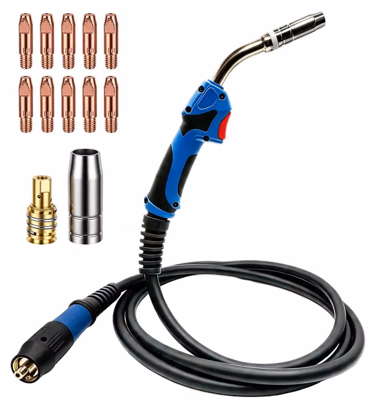Kit saldatrice MIG/MAG, cavo di massa da 4 metri, gas di protezione fino a 200 A