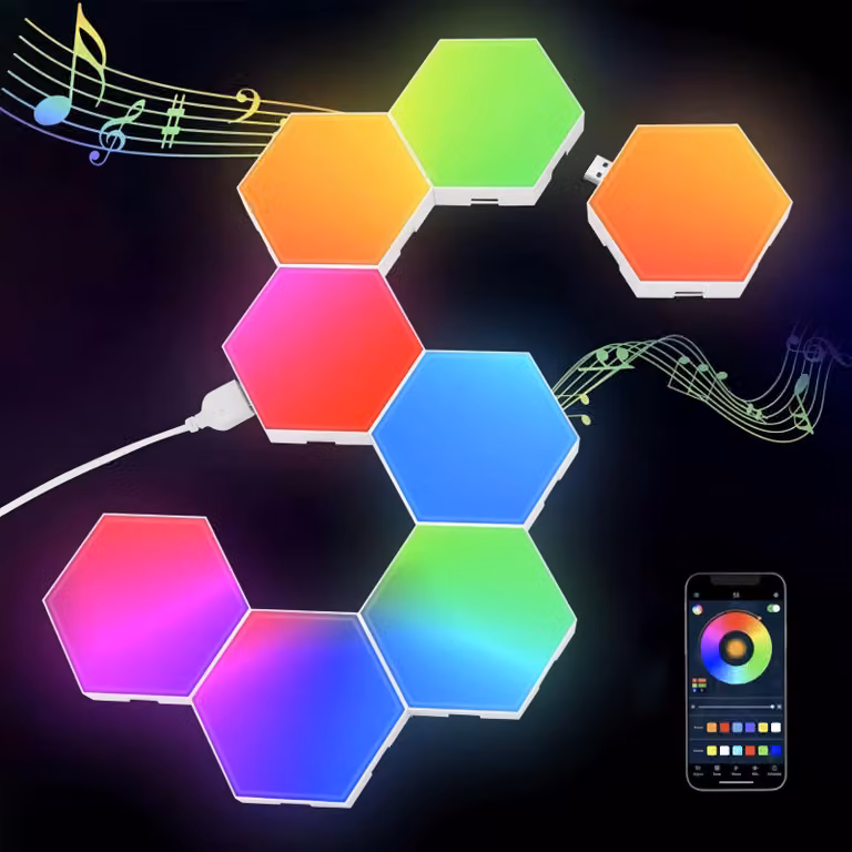ZELURXX RGB LED musica da parete Luce d'atmosfera USB Decorazione modulare con cambio di colore