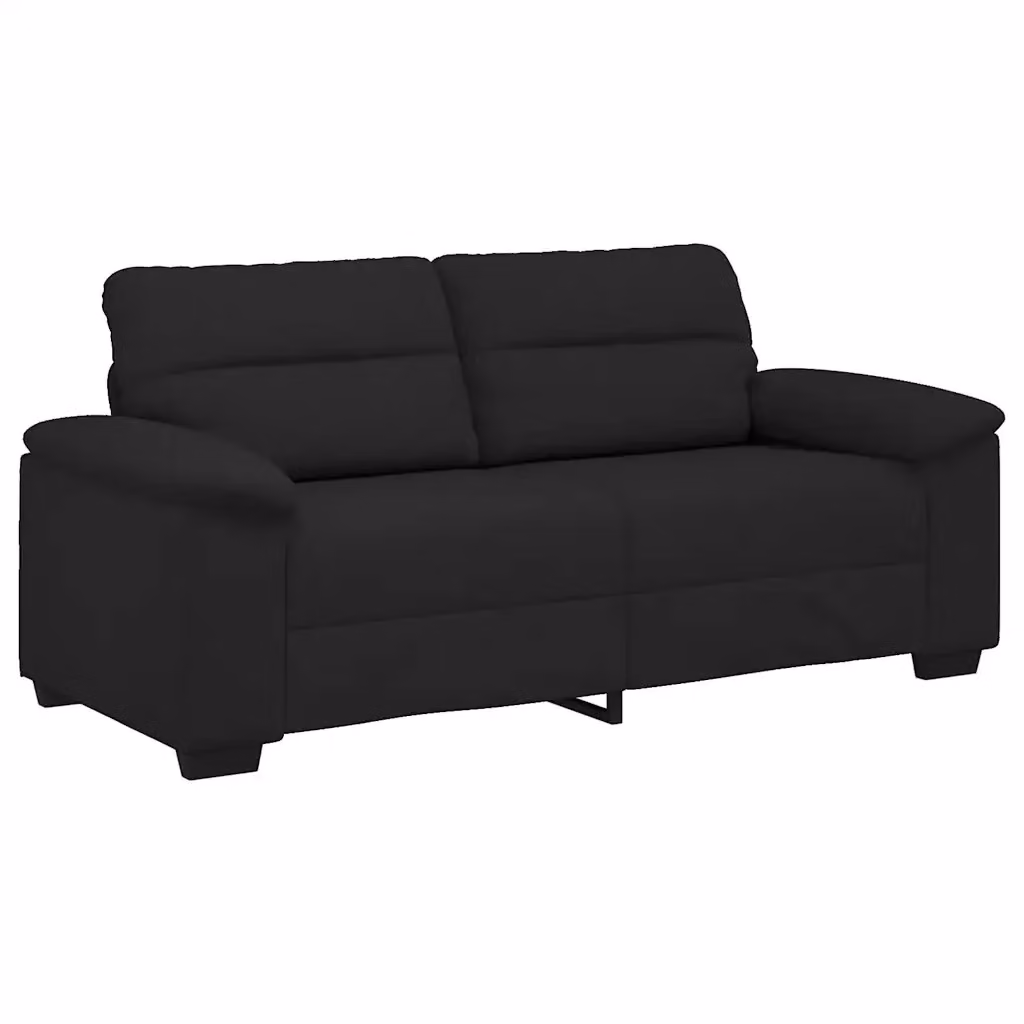 Divano a 2 posti moderno vidaXL in tessuto nero con struttura in legno e metallo L: 180 cm, P: 81 cm, H: 84 cm – 2