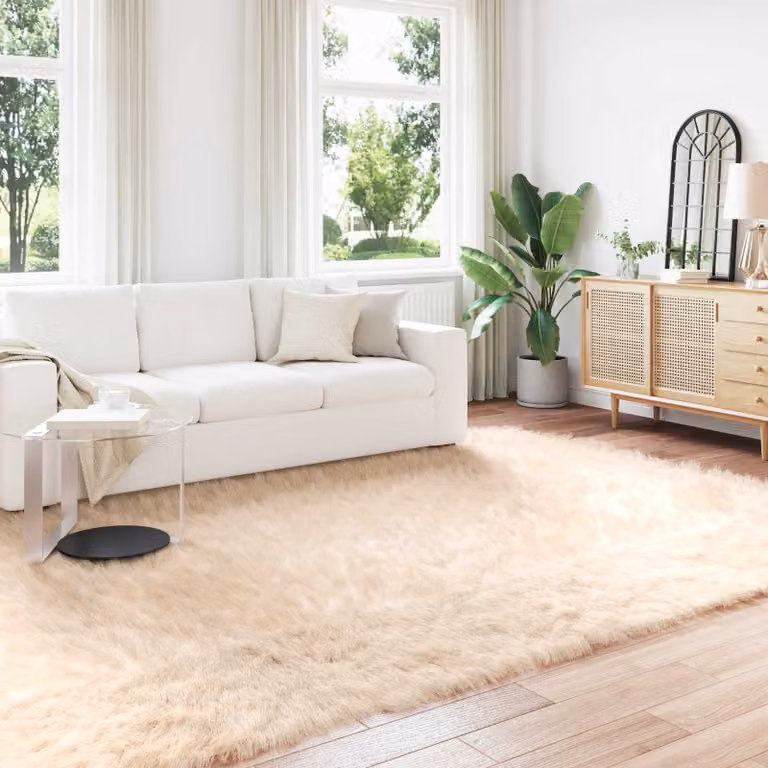 Tappeto moderno vidaXL in poliestere beige, L: 200 cm, P: 280 cm