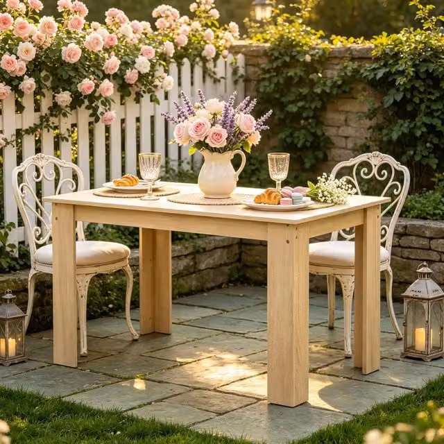 Tavolo da pranzo moderno OKWISH in truciolato effetto rovere per cucina e soggiorno, L: 120 cm, P: 69 cm, H: 75 cm