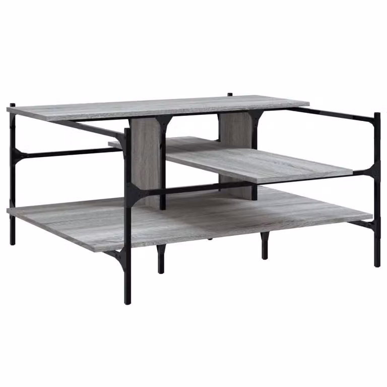 Tavolino Salotto Grigio Sonoma 100x100x48,5cm Legno Multistrato
