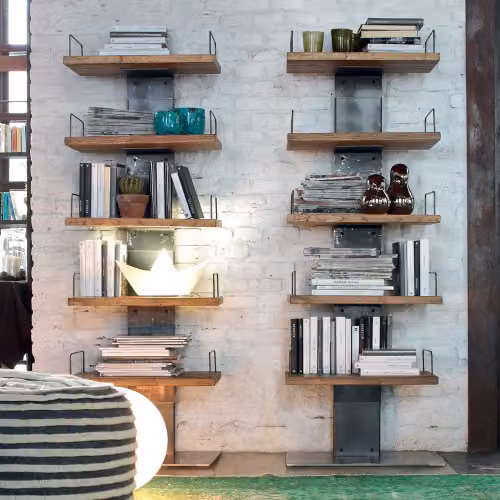 Libreria Infinity Devina Nais in ferro e rovere materico