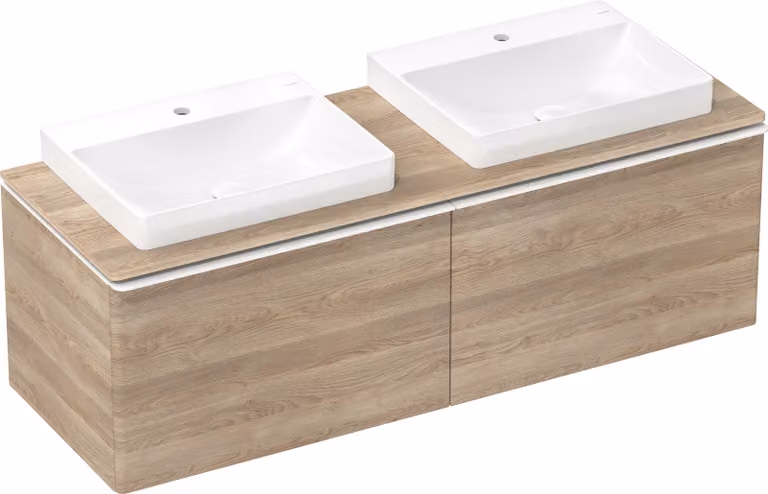 hansgrohe Xelu Q Console avec 2 découpes, 1560x550, pour vasque à poser 600x480mm, polie, 54112230, 54112230
