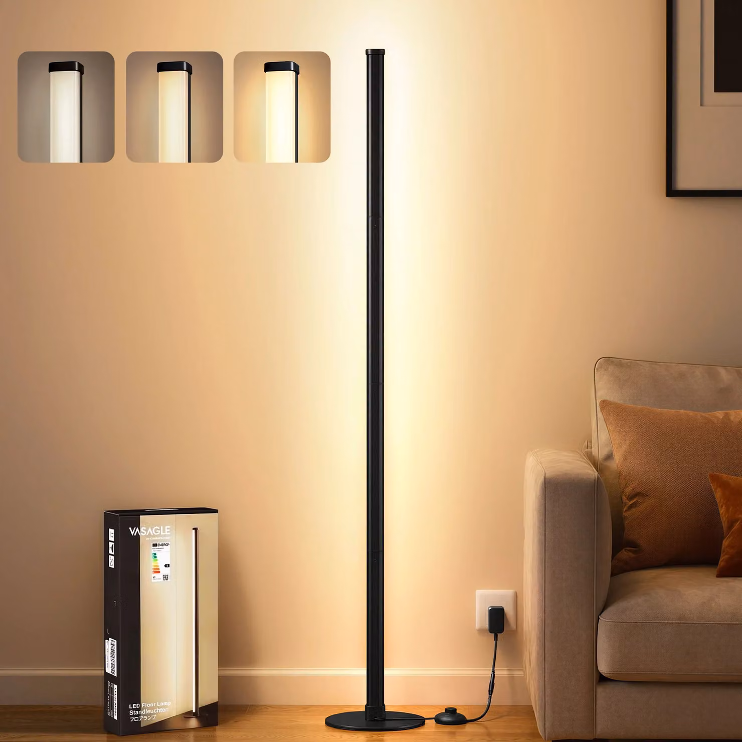 Lampada da terra LED dimmerabile a luce calda