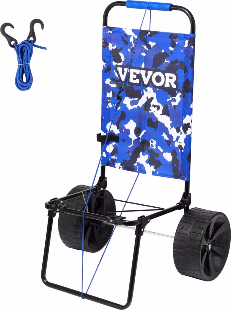 Carrello da spiaggia Carrello a mano Carrello da sabbia, Carrello da spiaggia Capacità di carico 31 kg, Carrello da sabbia pieghevole in acciaio, 380 x 386 mm Carrello a mano Carrello robusto per la spiaggia Carrello per attrezzature