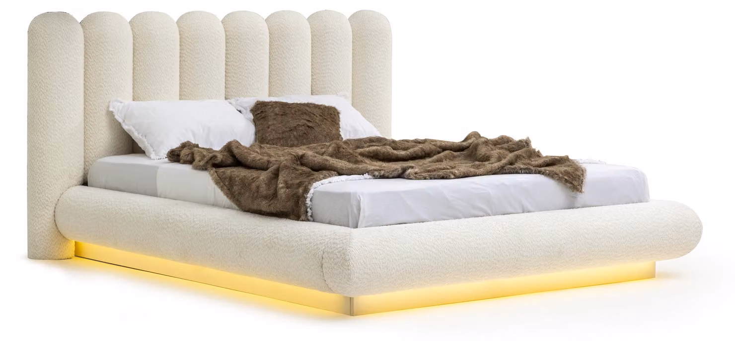 Letto matrimoniale moderno con struttura robusta e design elegante
