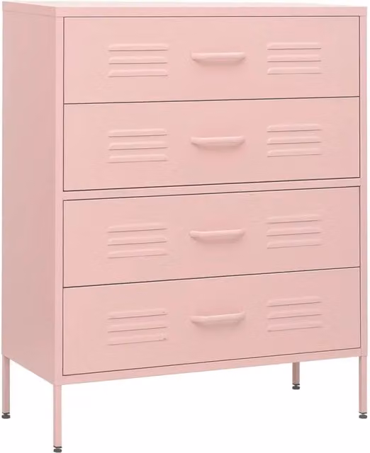 Cassettiera Rosa 80x35x101,5 cm in Acciaio CFW1486361