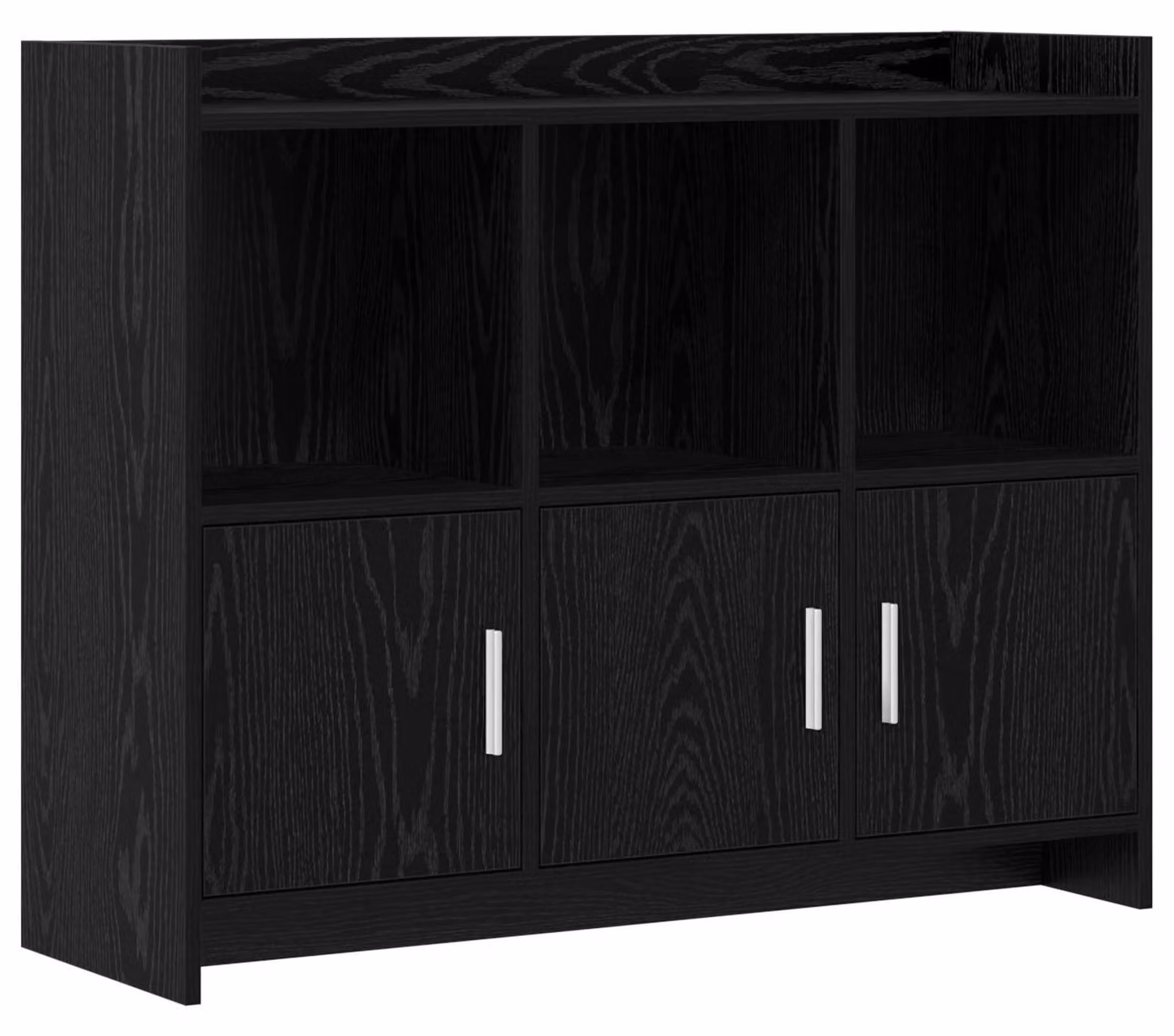 Mobiletto servitore in legno composito, color noce nero, dimensioni 98,5 x 33 x 80 cm