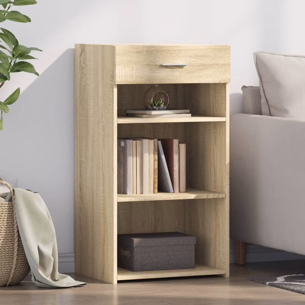 Credenza moderna vidaXL in legno multistrato color rovere, L 50 cm x P 42,5 cm x H 93 cm