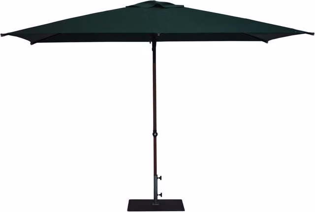 Ombrellone da Giardino 3x2 m Palo Ø38 mm in Alluminio Effetto Legno Tessuto Poliestere Trend Wood Verde