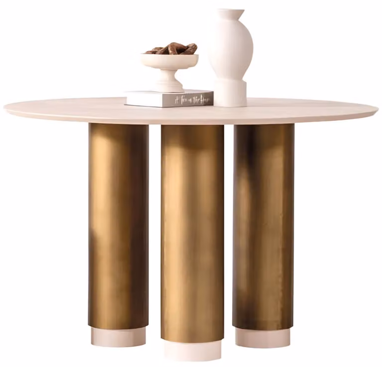 Exklusiver Rundtisch Esszimmer Tische Designer Weiße Tischplatte