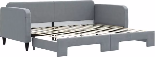 Divano letto | Sof¨¤ letto | Letto singolo Estraibile Grigio Chiaro 90x200 Tessuto