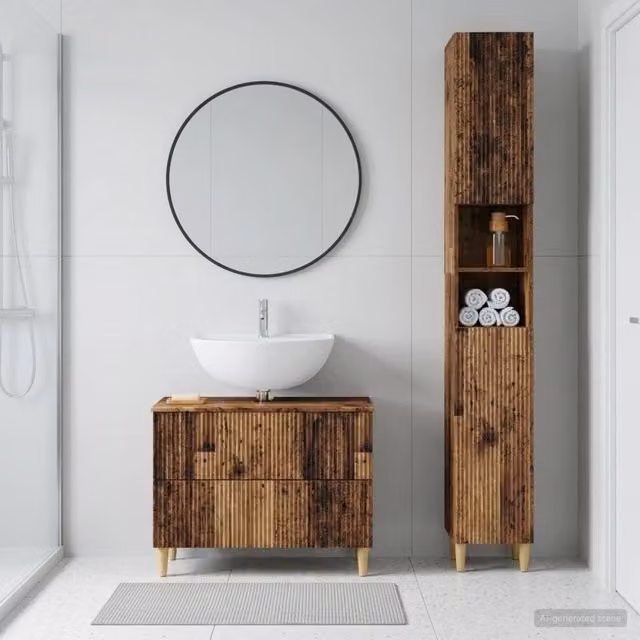 Set di Armadi da Bagno da 2 Pezzi ARNHEM Legno antico 3417529