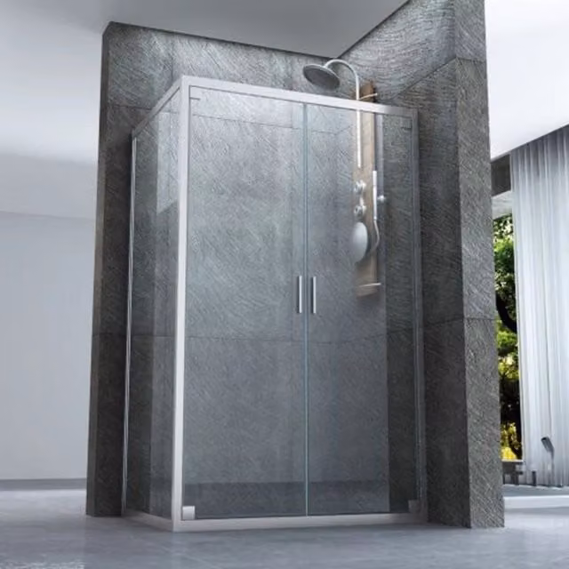Box doccia due lati apertura saloon dentro fuori 6mm h190 kim, misura 65x90